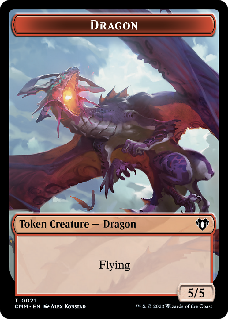 Dragon Token (21) [Commander Masters Tokens] | Gate City Games LLC