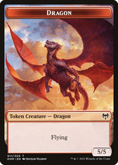 Human Warrior // Dragon Double-Sided Token [Kaldheim Tokens] | Gate City Games LLC