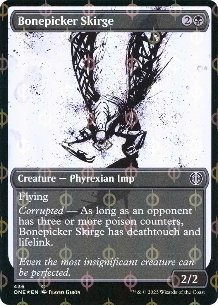 Bonepicker Skirge (Showcase Ichor Step-and-Compleat Foil) [Phyrexia: All Will Be One] | Gate City Games LLC