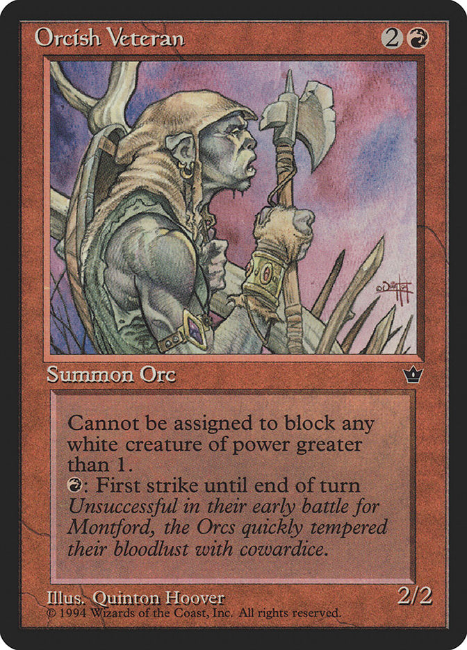 Orcish Veteran (Quinton Hoover) [Fallen Empires] | Gate City Games LLC