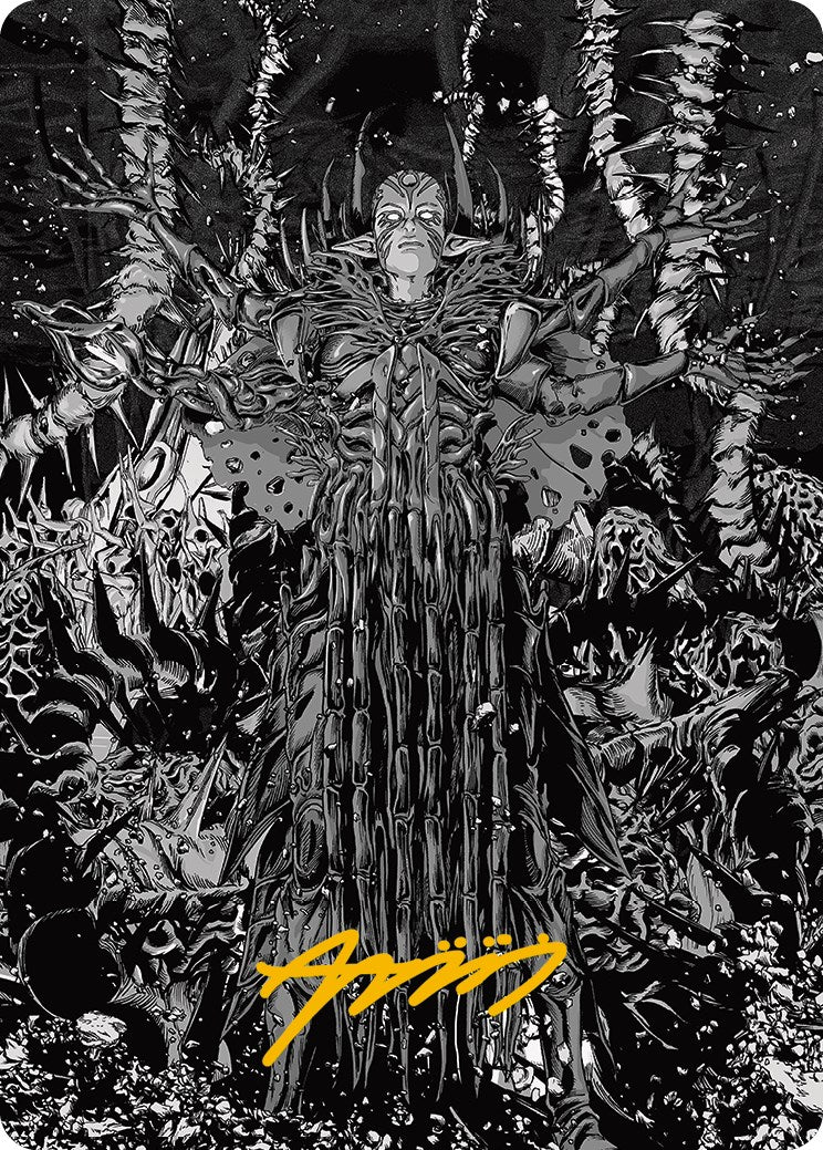 Nissa, Ascended Animist Art Card (Gold-Stamped Signature) [Phyrexia: All Will Be One Art Series] | Gate City Games LLC