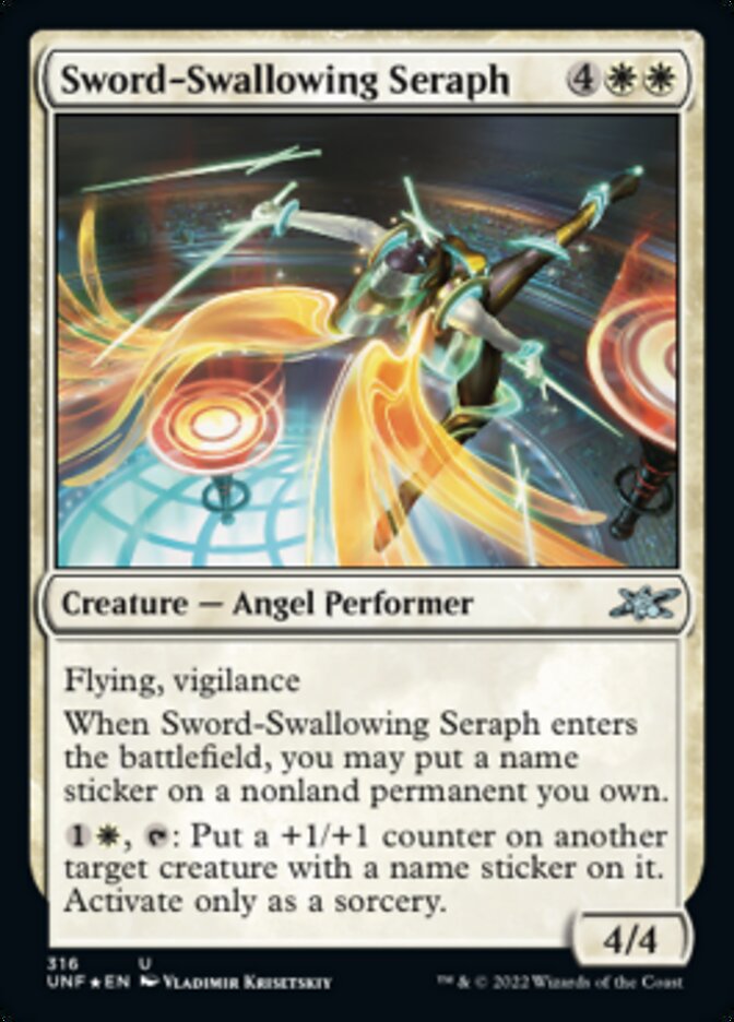 Sword-Swallowing Seraph (Galaxy Foil) [Unfinity] | Gate City Games LLC