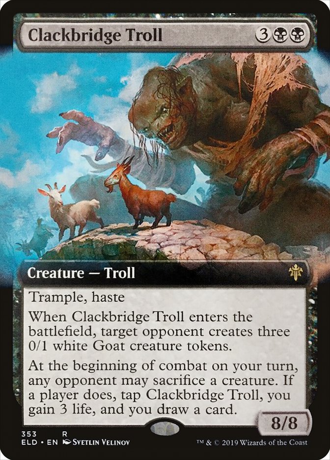 Clackbridge Troll (Extended Art) [Throne of Eldraine] | Gate City Games LLC
