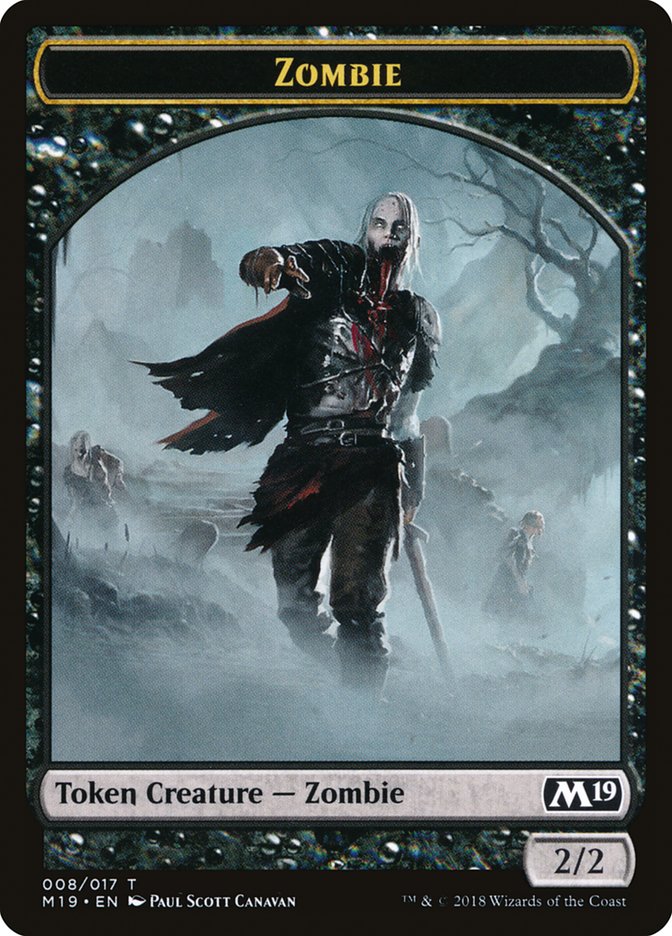Knight // Zombie Double-Sided Token (Game Night) [Core Set 2019 Tokens] | Gate City Games LLC