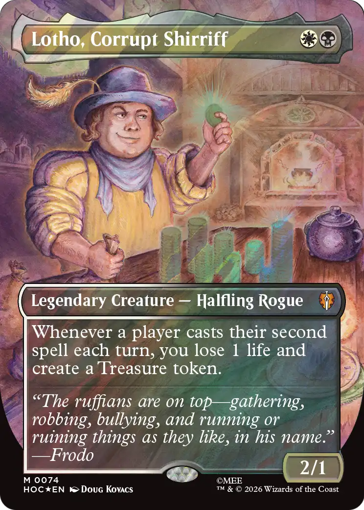 Lotho, Corrupt Shirriff (Borderless) (Surge Foil) [The Hobbit: Eternal-Legal] | Gate City Games LLC