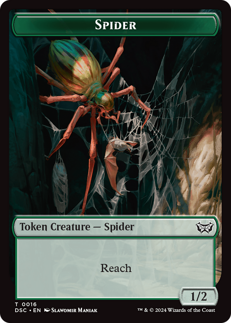 Insect (0012) // Spider Double-Sided Token [Duskmourn: House of Horror Commander Tokens] | Gate City Games LLC