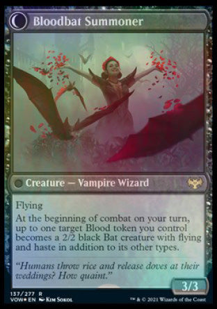 Voldaren Bloodcaster // Bloodbat Summoner [Innistrad: Crimson Vow Prerelease Promos] | Gate City Games LLC