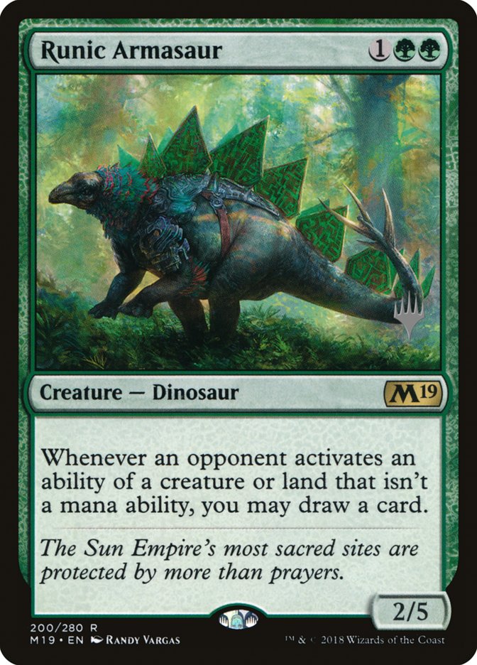 Runic Armasaur (Promo Pack) [Core Set 2019 Promos] | Gate City Games LLC