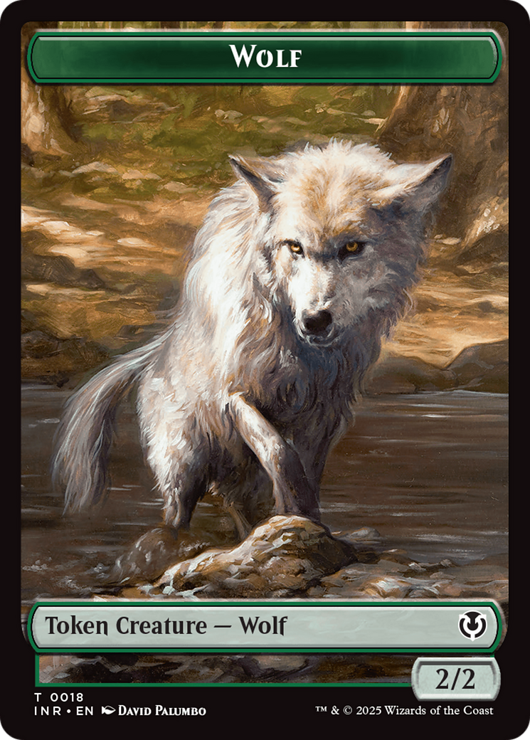 Wolf (0018) // Emblem - Arlinn, Embraces by the Moon Double-Sided Token [Innistrad Remastered Tokens] | Gate City Games LLC