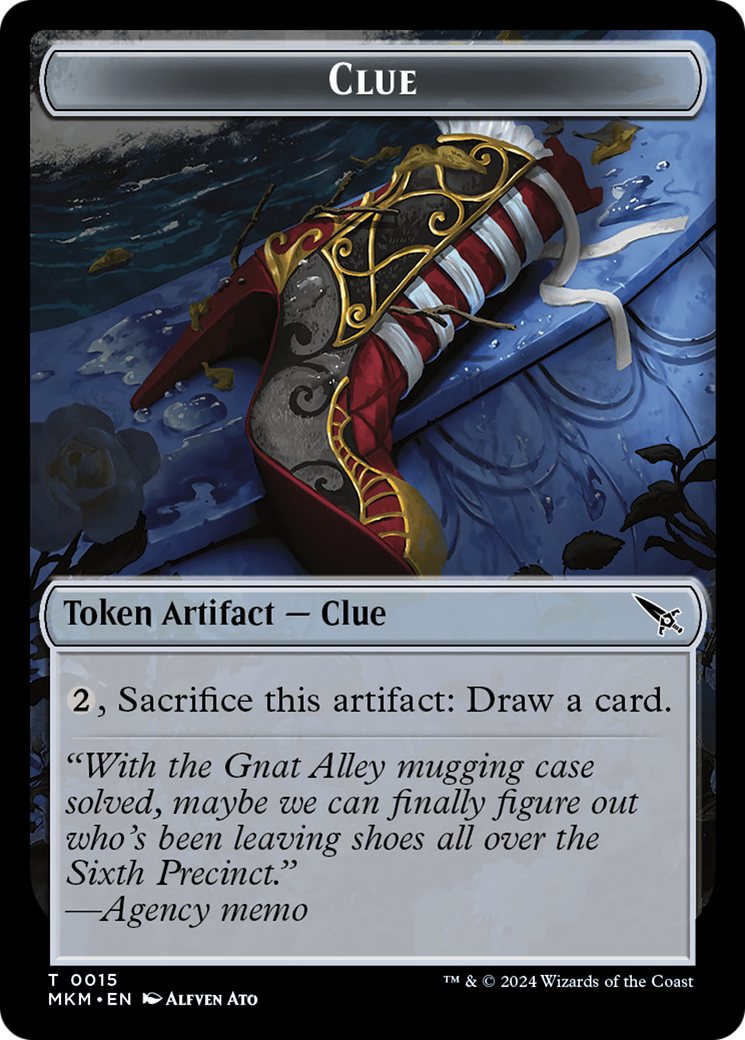 Clue (0015) // A 0042 Double-Sided Token [Murders at Karlov Manor Tokens] | Gate City Games LLC