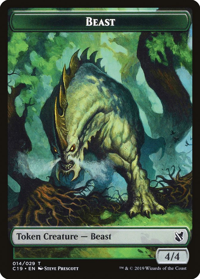Beast (014) // Wurm Double-Sided Token [Commander 2019 Tokens] | Gate City Games LLC