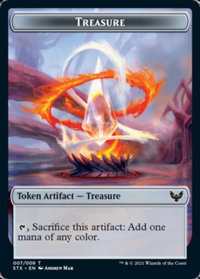 Fractal // Treasure Double-Sided Token [Strixhaven: School of Mages Tokens] | Gate City Games LLC