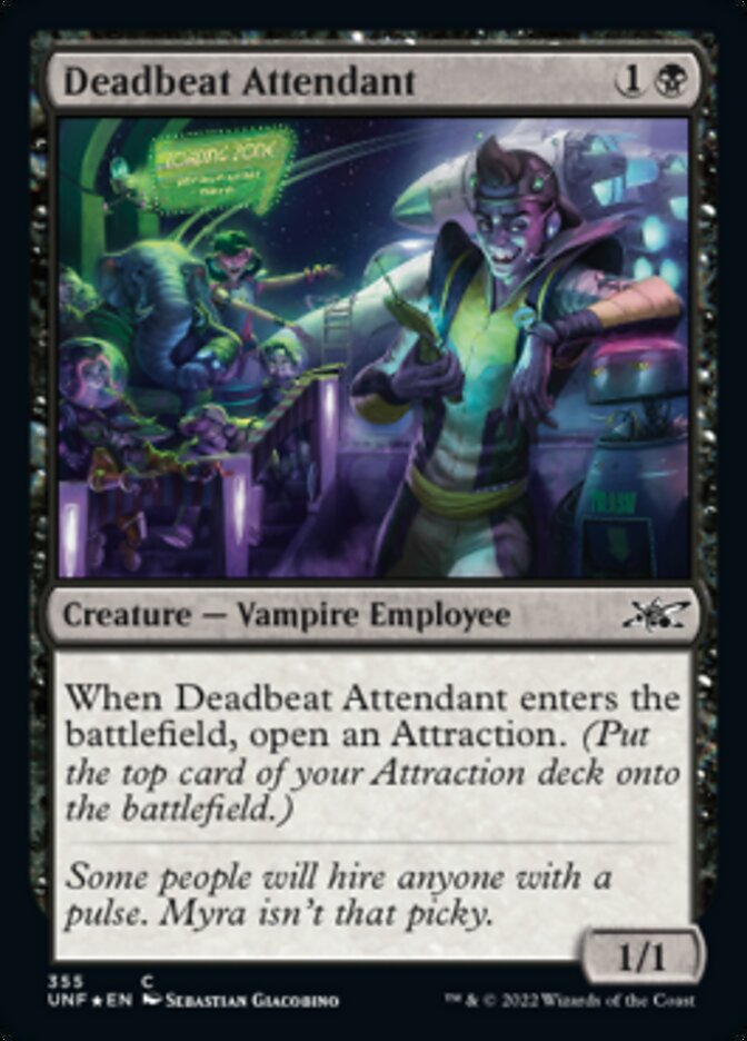 Deadbeat Attendant (Galaxy Foil) [Unfinity] | Gate City Games LLC