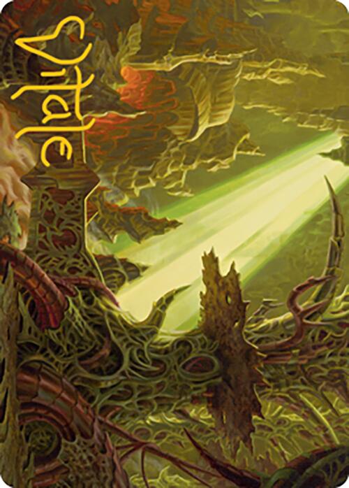 Darkmoss Bridge Art Card (Gold-Stamped Signature) [Modern Horizons 2 Art Series] | Gate City Games LLC