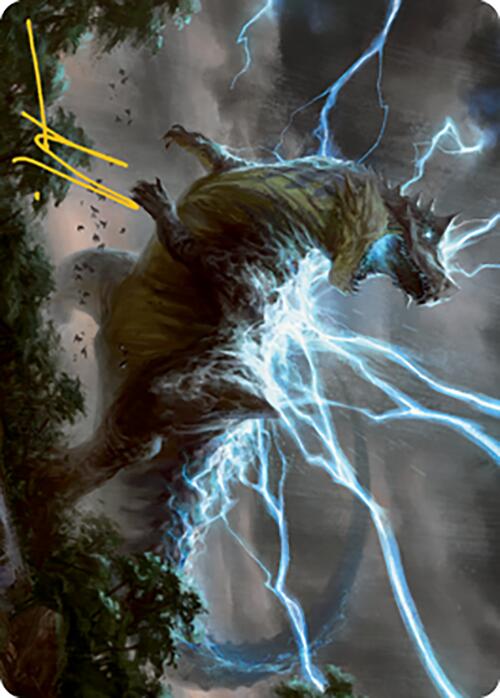 Thrasta, Tempest's Roar Art Card (41) (Gold-Stamped Signature) [Modern Horizons 2 Art Series] | Gate City Games LLC