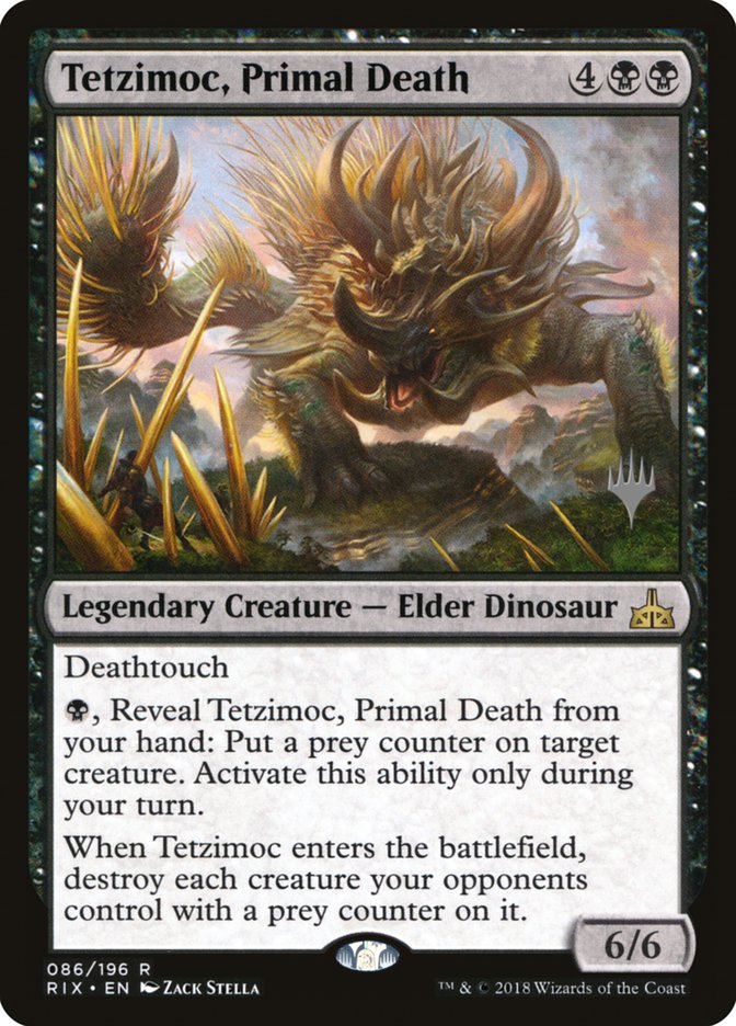 Tetzimoc, Primal Death (Promo Pack) [Rivals of Ixalan Promos] | Gate City Games LLC