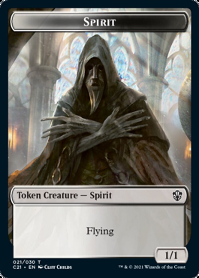 Zombie // Spirit Double-Sided Token [Commander 2021 Tokens] | Gate City Games LLC