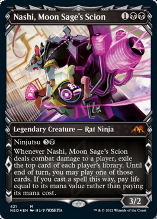 Nashi, Moon Sage's Scion (Showcase) (Foil Etched) [Kamigawa: Neon Dynasty] | Gate City Games LLC