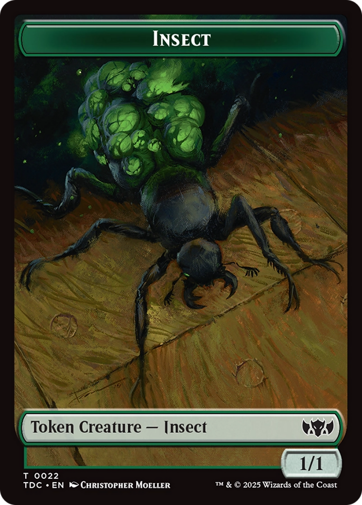 Insect (0022) // Plant Double-Sided Token [Tarkir: Dragonstorm Commander Tokens] | Gate City Games LLC