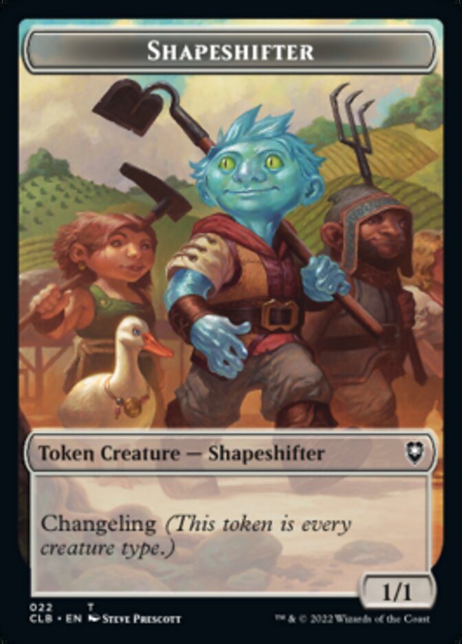 Shapeshifter (022) // Clue Double-Sided Token [Commander Legends: Battle for Baldur's Gate Tokens] | Gate City Games LLC