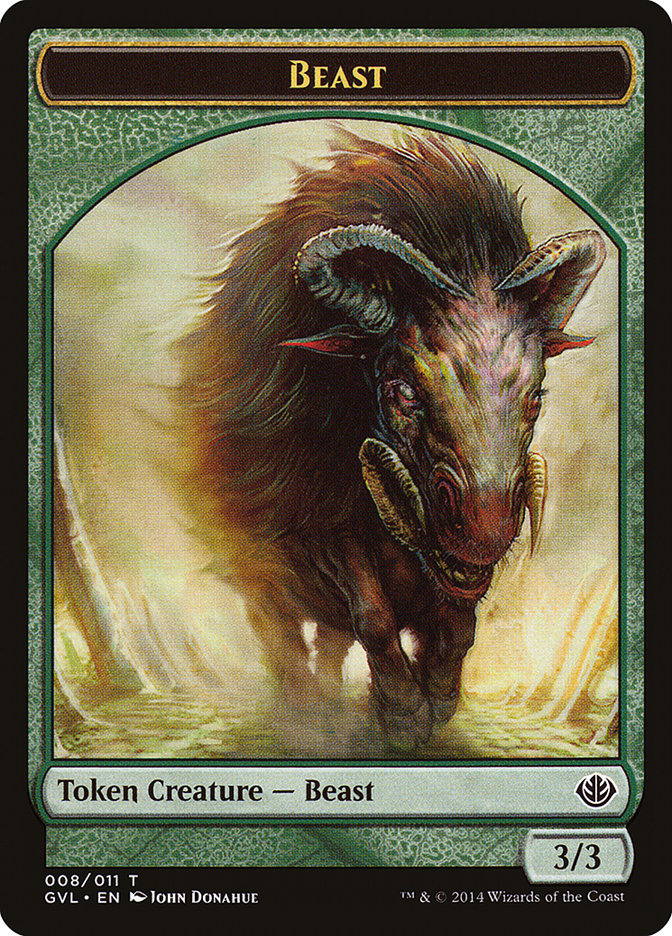 Beast Token (008/011) (Garruk vs. Liliana) [Duel Decks Anthology Tokens] | Gate City Games LLC
