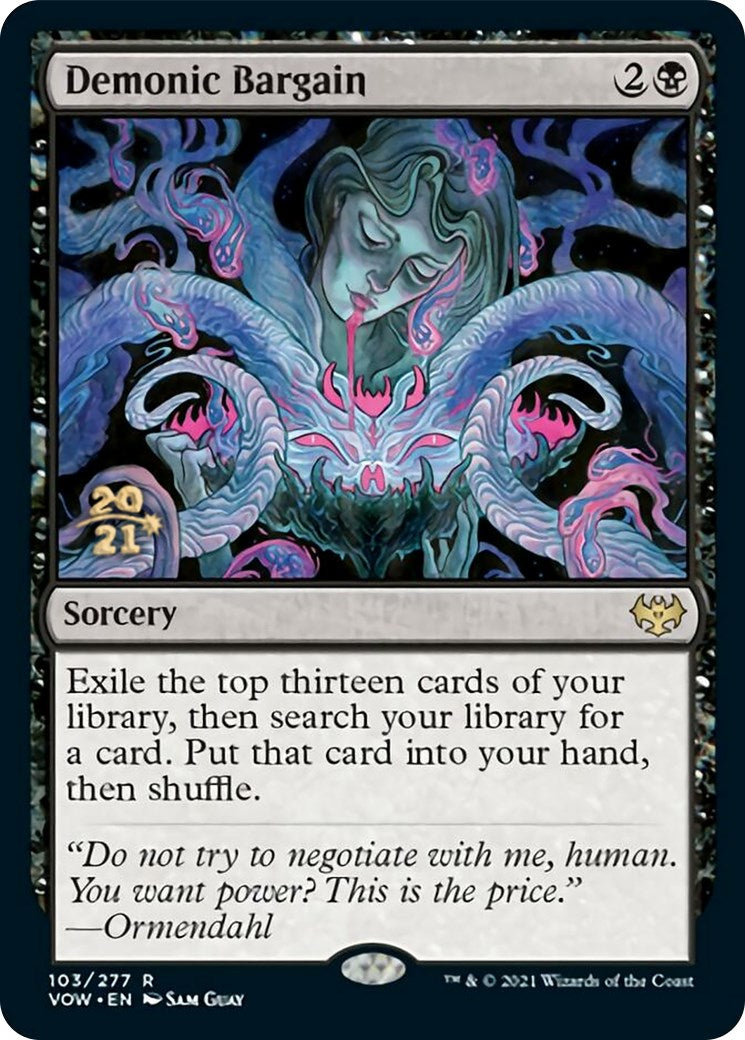 Demonic Bargain [Innistrad: Crimson Vow Prerelease Promos] | Gate City Games LLC
