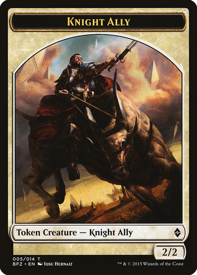 Knight Ally Token [Battle for Zendikar Tokens] | Gate City Games LLC
