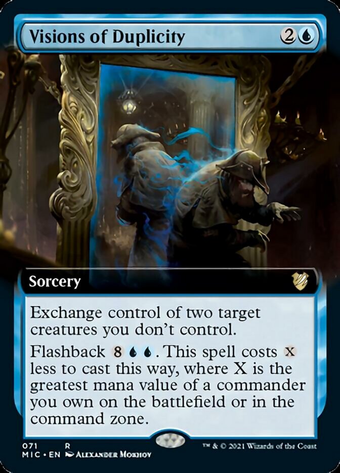 Visions of Duplicity (Extended Art) [Innistrad: Midnight Hunt Commander] | Gate City Games LLC