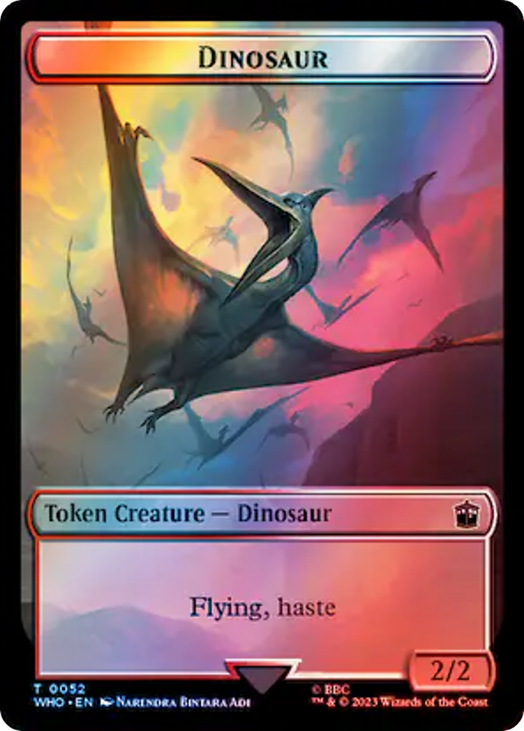 Alien // Dinosaur Double-Sided Token (Surge Foil) [Doctor Who Tokens] | Gate City Games LLC