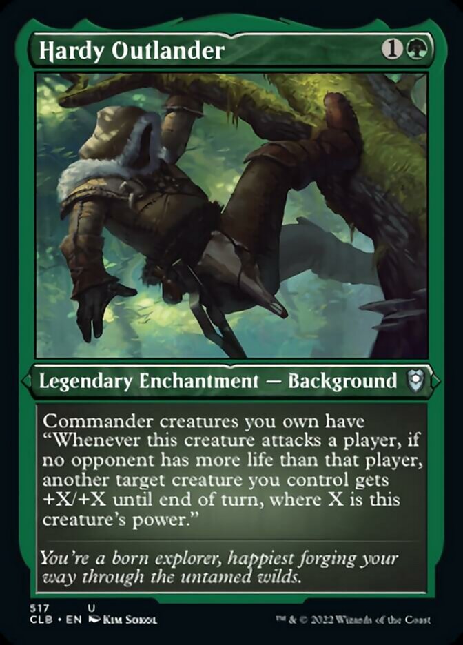 Hardy Outlander (Foil Etched) [Commander Legends: Battle for Baldur's Gate] | Gate City Games LLC