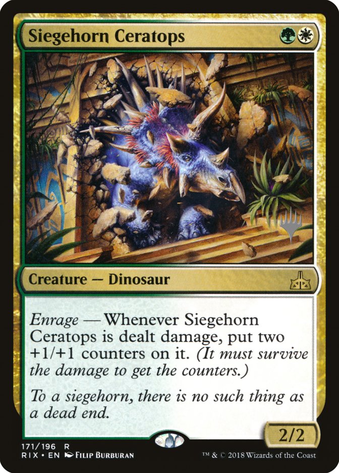 Siegehorn Ceratops (Promo Pack) [Rivals of Ixalan Promos] | Gate City Games LLC