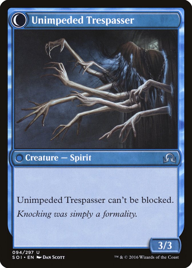 Uninvited Geist // Unimpeded Trespasser [Shadows over Innistrad] | Gate City Games LLC