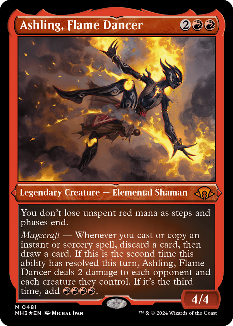 Ashling, Flame Dancer (Foil Etched) [Modern Horizons 3] | Gate City Games LLC