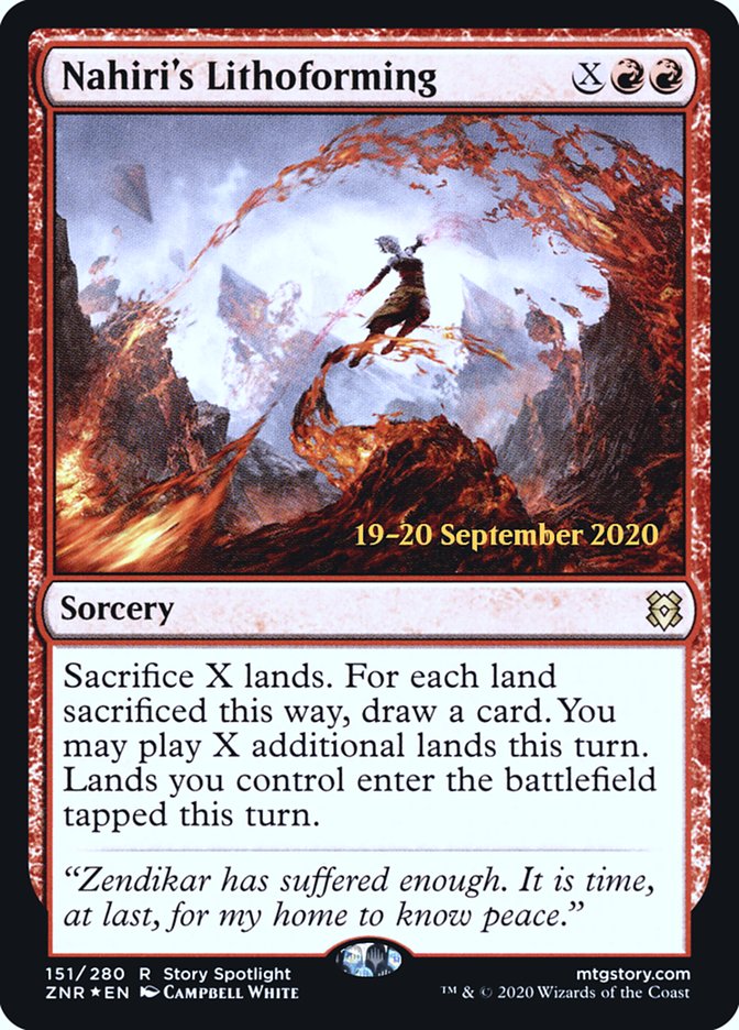 Nahiri's Lithoforming [Zendikar Rising Prerelease Promos] | Gate City Games LLC