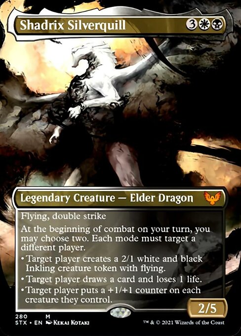 Shadrix Silverquill (Borderless Alternate Art) [Strixhaven: School of Mages] | Gate City Games LLC