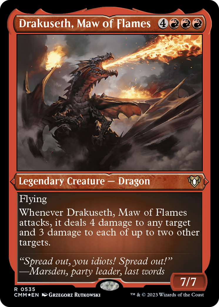 Drakuseth, Maw of Flames (Foil Etched) [Commander Masters] | Gate City Games LLC