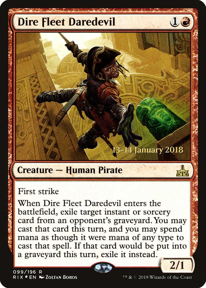 Dire Fleet Daredevil [Rivals of Ixalan Prerelease Promos] | Gate City Games LLC