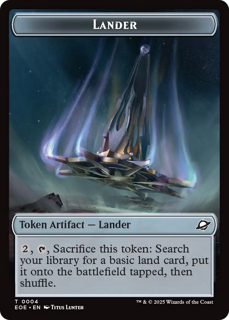 Human Soldier // Lander (0004) Doubled-Sided Token [Edge of Eternities Tokens] | Gate City Games LLC