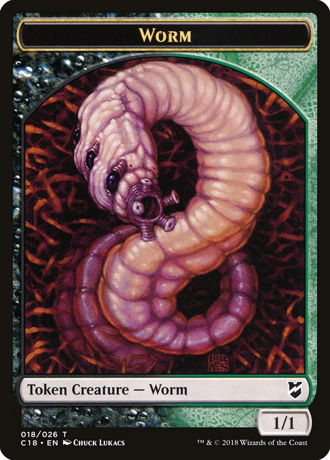 Cat Warrior // Worm Double-Sided Token [Commander 2018 Tokens] | Gate City Games LLC