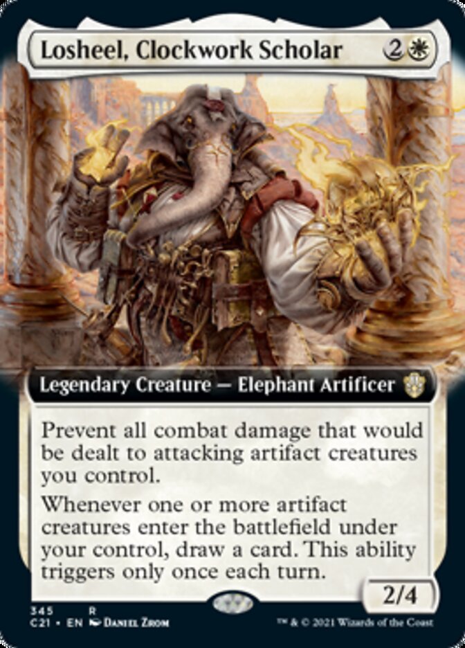 Losheel, Clockwork Scholar (Extended Art) [Commander 2021] | Gate City Games LLC