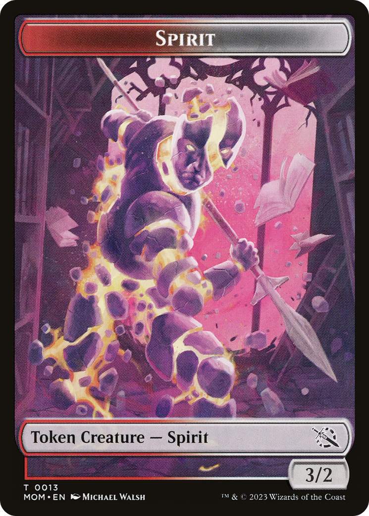Monk // Spirit (13) Double-Sided Token [March of the Machine Tokens] | Gate City Games LLC