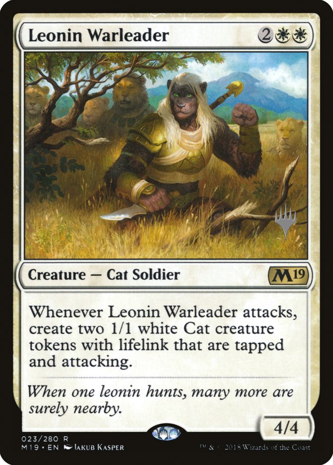 Leonin Warleader (Promo Pack) [Core Set 2019 Promos] | Gate City Games LLC