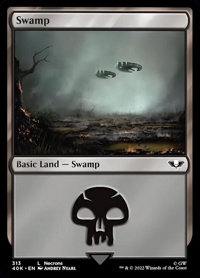 Swamp (313) (Surge Foil) [Warhammer 40,000] | Gate City Games LLC