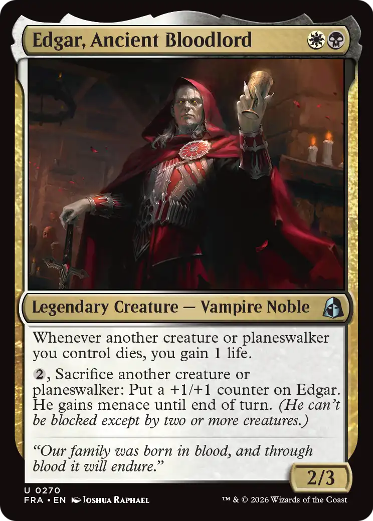 Edgar, Ancient Bloodlord [Reality Fracture] | Gate City Games LLC