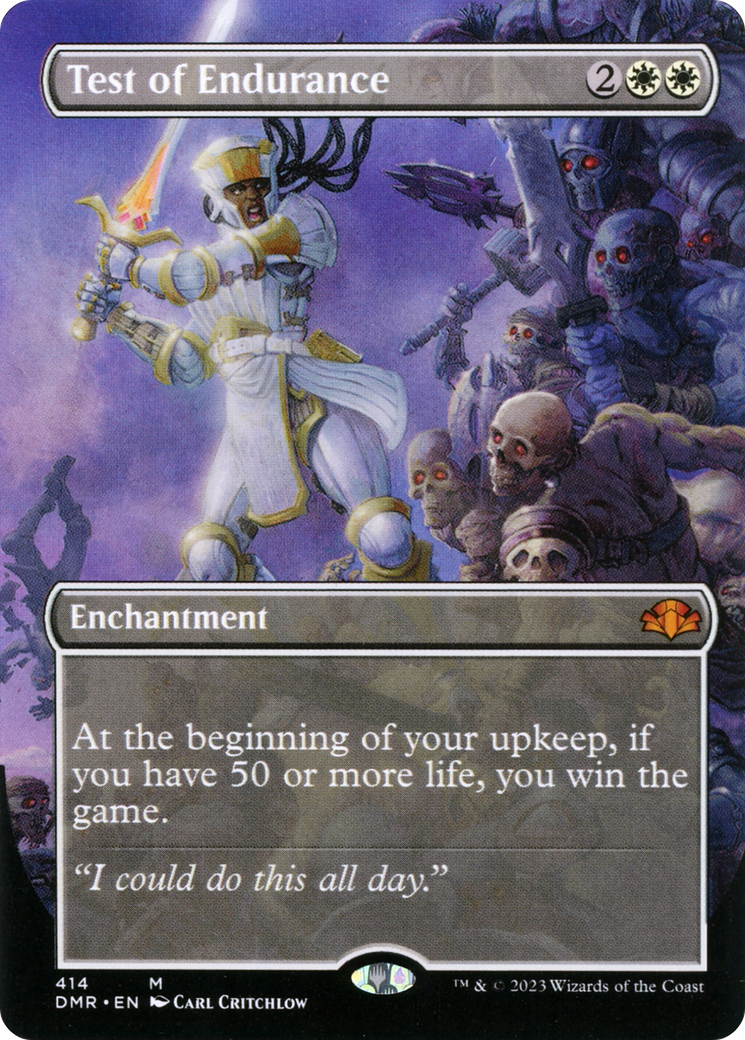 Test of Endurance (Borderless Alternate Art) [Dominaria Remastered] | Gate City Games LLC