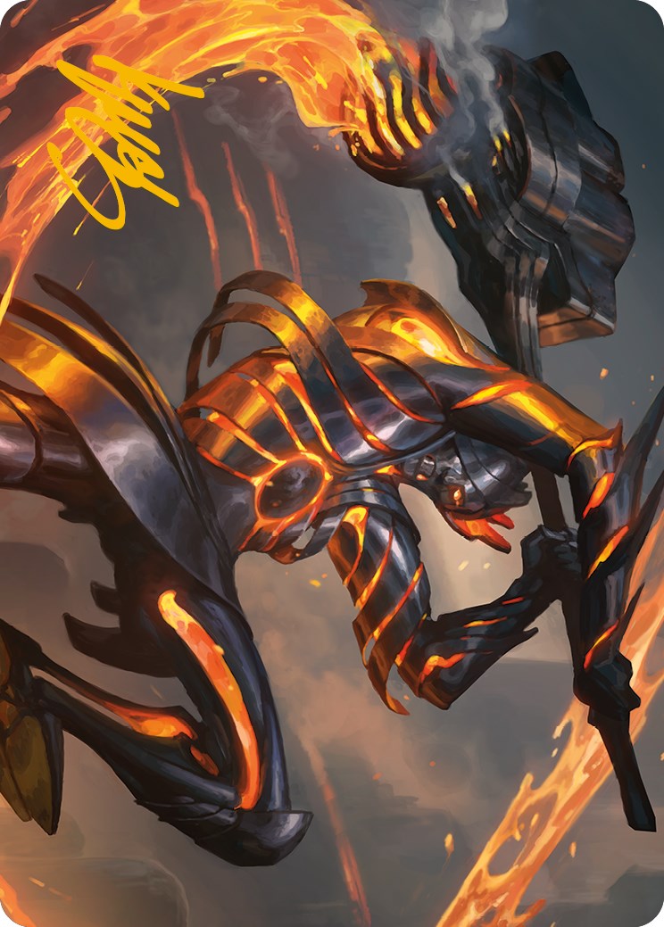 Forgehammer Centurion Art Card (Gold-Stamped Signature) [Phyrexia: All Will Be One Art Series] | Gate City Games LLC