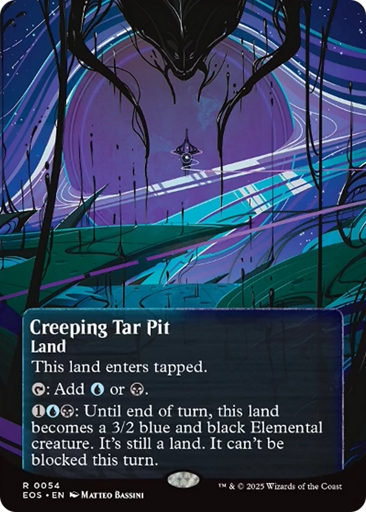 Creeping Tar Pit (0054) (Borderless) [Edge of Eternities: Stellar Sights] | Gate City Games LLC