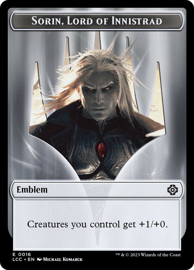 Emblem - Sorin, Lord of Innistrad // Vampire (0004) Double-Sided Token [The Lost Caverns of Ixalan Commander Tokens] | Gate City Games LLC