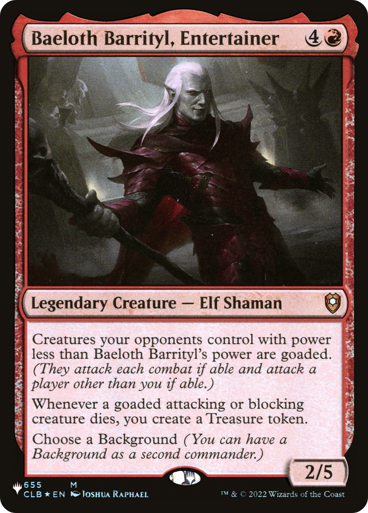 Baeloth Barrityl, Entertainer [The List] | Gate City Games LLC