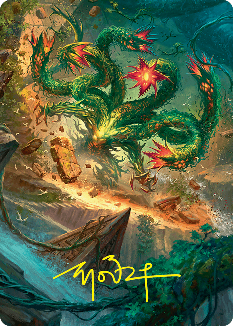 Mossborn Hydra Art Card (42/54) (Gold-Stamped Signature) [Foundations Art Series] | Gate City Games LLC